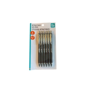 Pen+Gear Retractable Gel Pens, .7mm, Medium Point, Black Gel Ink, 6 Count