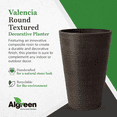 thumbnail image 4 of Algreen 16130 Valencia 12 x 18 Inch Round Taper Recycled Planter Pot, Chocolate, 4 of 5