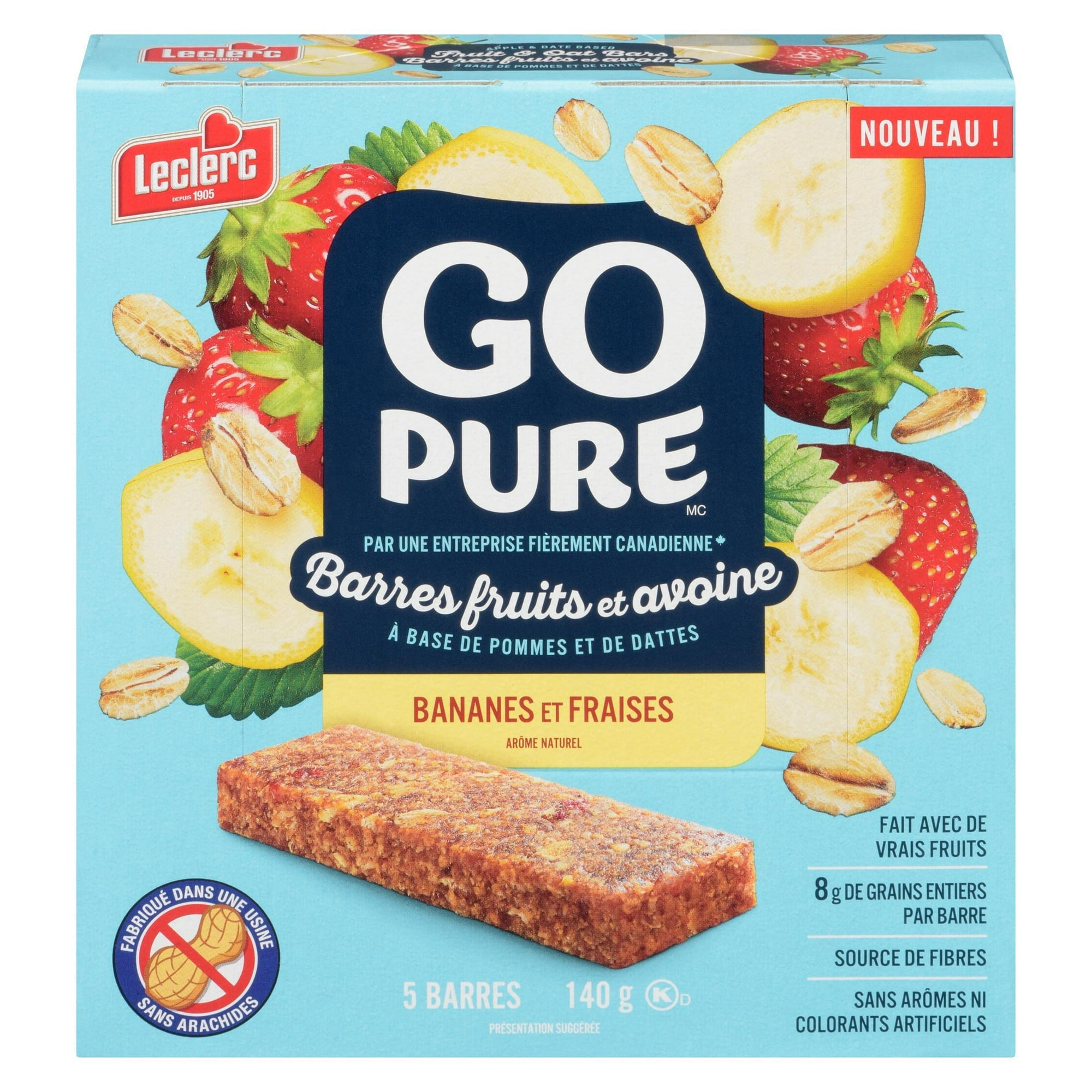 Go Pure Barres aux Fruits & à l'Avoine Banane & Fraise