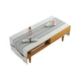 thumbnail image 2 of Cotton Linen Tablecloth Rectangular TV Cabinet Coffee Desktop Fringe Waterproof Table Cloth for Dining Hall Garden 50*145cm Island/Light gray, 2 of 9