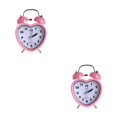 thumbnail image 1 of QualitChoice Réveil Cloche Cœur 3 Pouces Veilleuse Réveil Table Horloges Numériques Enfants Filles Chambre Dortoir Bureau à Domicile Rose 2ensemble, 1 of 6
