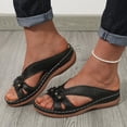 thumbnail image 3 of Mepaouo Womens Sandals Dressy Summer Low Wedge Flip Flops Comfortable Walking Beach Slip on Slides, 3 of 6