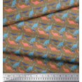thumbnail image 2 of Soimoi Polyester Crepe Fabric Tree & Dinosaur Animal Print Fabric by Yard 52 Inch Wide, 2 of 3