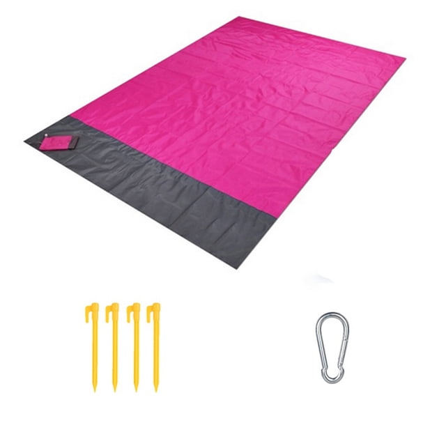 Maoww Tapis de Camping Anti-Humidité Anti-Déchirure Couverture de Plage Tapis de Sol Randonnée Rose et Gris