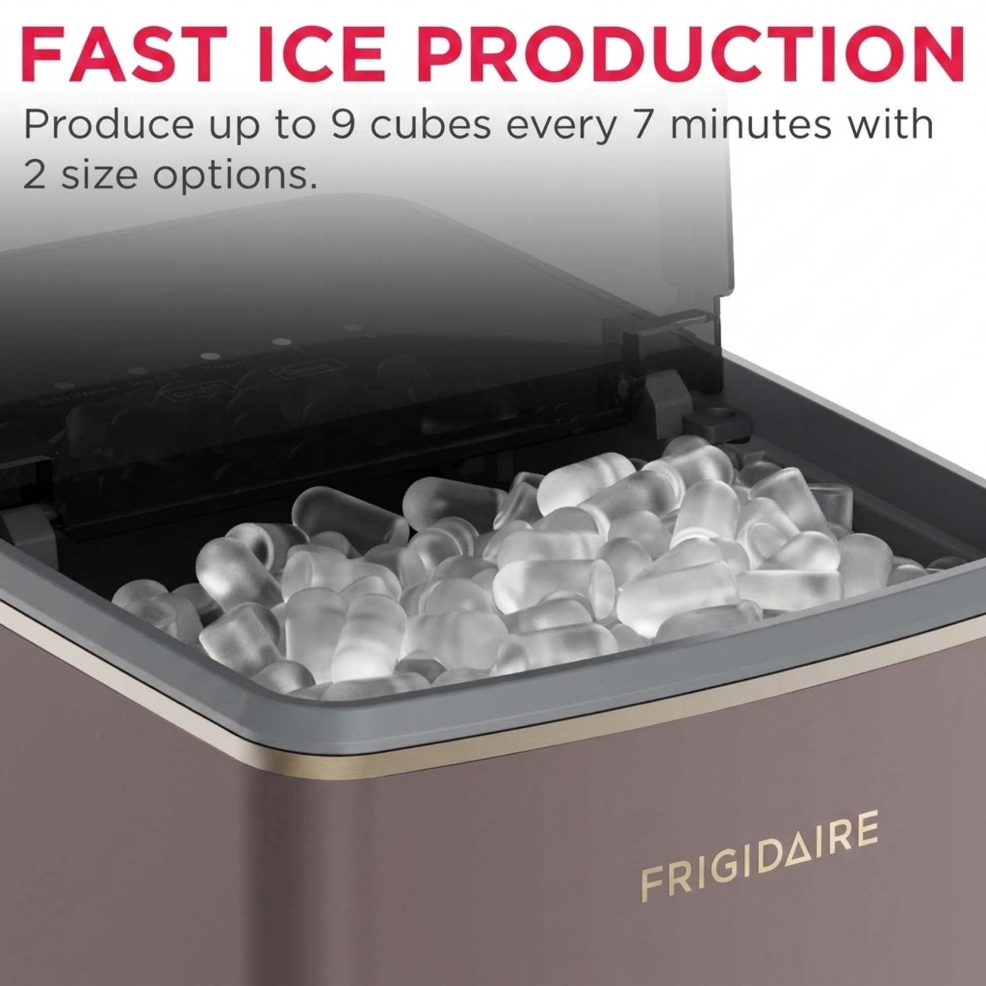 Machine à glaçons de comptoir Frigidaire 11,8 kg (26 lb), portable, avec commandes tactiles, mauve