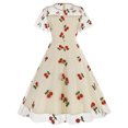 thumbnail image 4 of Été jusqu'à 65 % de Rabais Iumwxz Robe à Manches Courtes Col Rond pour Femmes Robe en Tulle Tunique à Fermeture Éclair Robe Princesse Imprimé Fruits Robes d'Été pour Femmes Robe Habillée pour Extérieur, 4 of 6