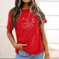 thumbnail image 2 of EQWLJWE Hauts pour Femmes T-Shirt Graphique Surdimensionné Manches Courtes Col Rond Épaule Tombante Décontracté Liquidation, 2 of 7
