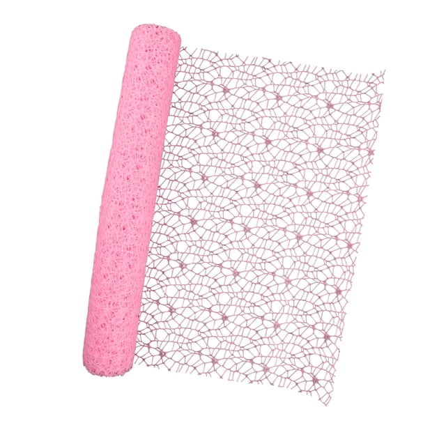 simhoa Jacquard Net Mesh Creative Floral Wrapper for Florist Supplies Wedding Gifts Pink