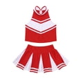 thumbnail image 3 of Miaeowve Ensemble 2 Pcs pour Filles Vêtements de Cheerleading Crop Top Sans Manches avec Couteau Jupe Plissée Mini Uniforme Rouge&Blanc 6, 3 of 7