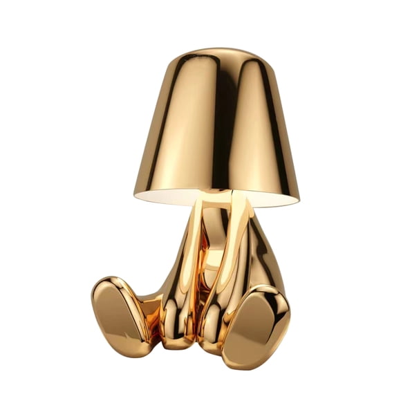 AliExpress Étagères Limitées [Nouveau [Doré] Mr-WHAT] statuette Créative Lampe de Chevet Salon Décorative Lampe de table (Mr-WHAT)