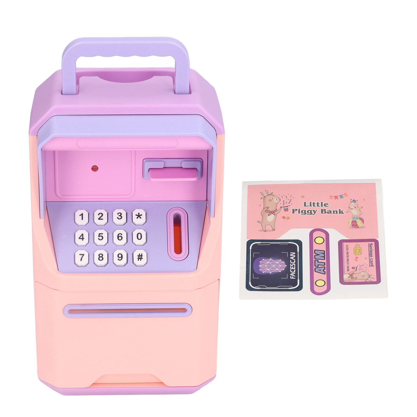 Electronic Piggy Bank,Mini ATM Piggy Bank Coin,ATM Piggy Bank Cartoon Music Smart Sensor Electronic Password Develop Habit Money Bank,Paper Money Saving Box Toy Birthday Gifts [pink]
