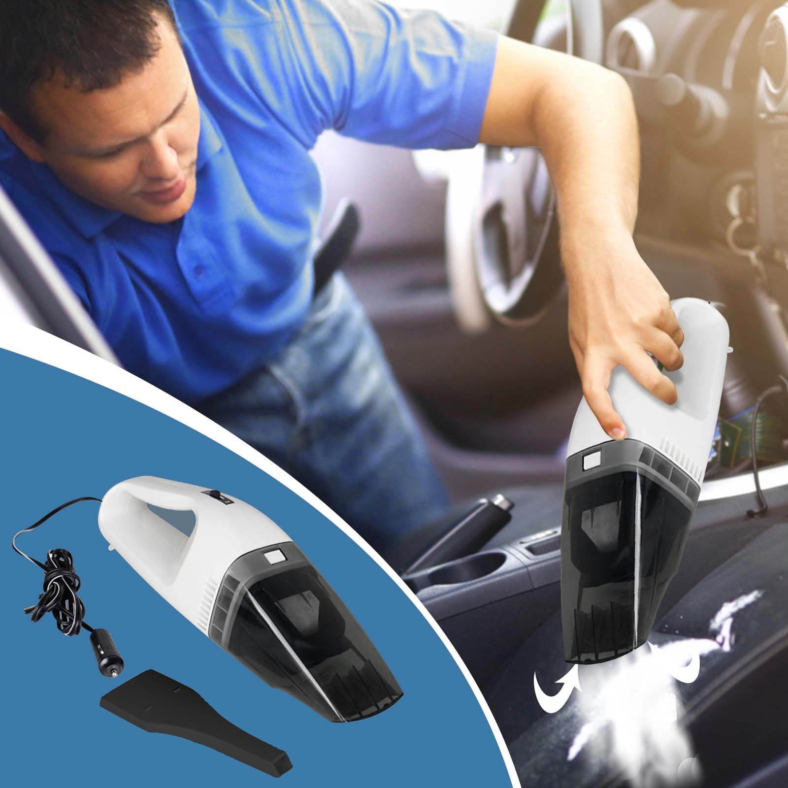 Suncoda Plastic Vacuum Cleaner, Vehicle Mounted Vacuum Cleaner Vehicle Household-Use High-Power Powerful Hand Large Suction Portable