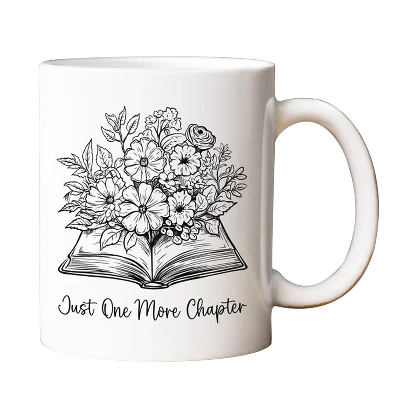 Gift For Book Lover, Floral Book Mug, Reading Mug, Flower Book Mug, Book Lover Mug, Librarian Mug,Teacher Gift