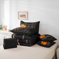 thumbnail image 4 of Ensemble de couette thème 7 pièces YST Sports, reine, tennis, noir orange, 4 of 4