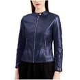 thumbnail image 2 of LOVZFMLL Jackets for Women Fashion Zipper Leather Tops With Pocket Short Coat Jacket, 2 of 8