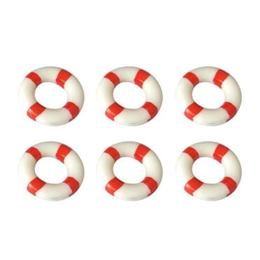 Bamboohart Life Ring Landscape Miniature Nautical Buoy Beach Ornament Decor Decorations Saver Figurinesmini Boat Swim