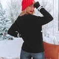 thumbnail image 4 of Meichang Chandail à Manches Longues pour Femmes Col Rond Pull de Détente Mode Imprimé Lettre Sweat-Shirts d'Automne Confortables et Chauds, 4 of 8