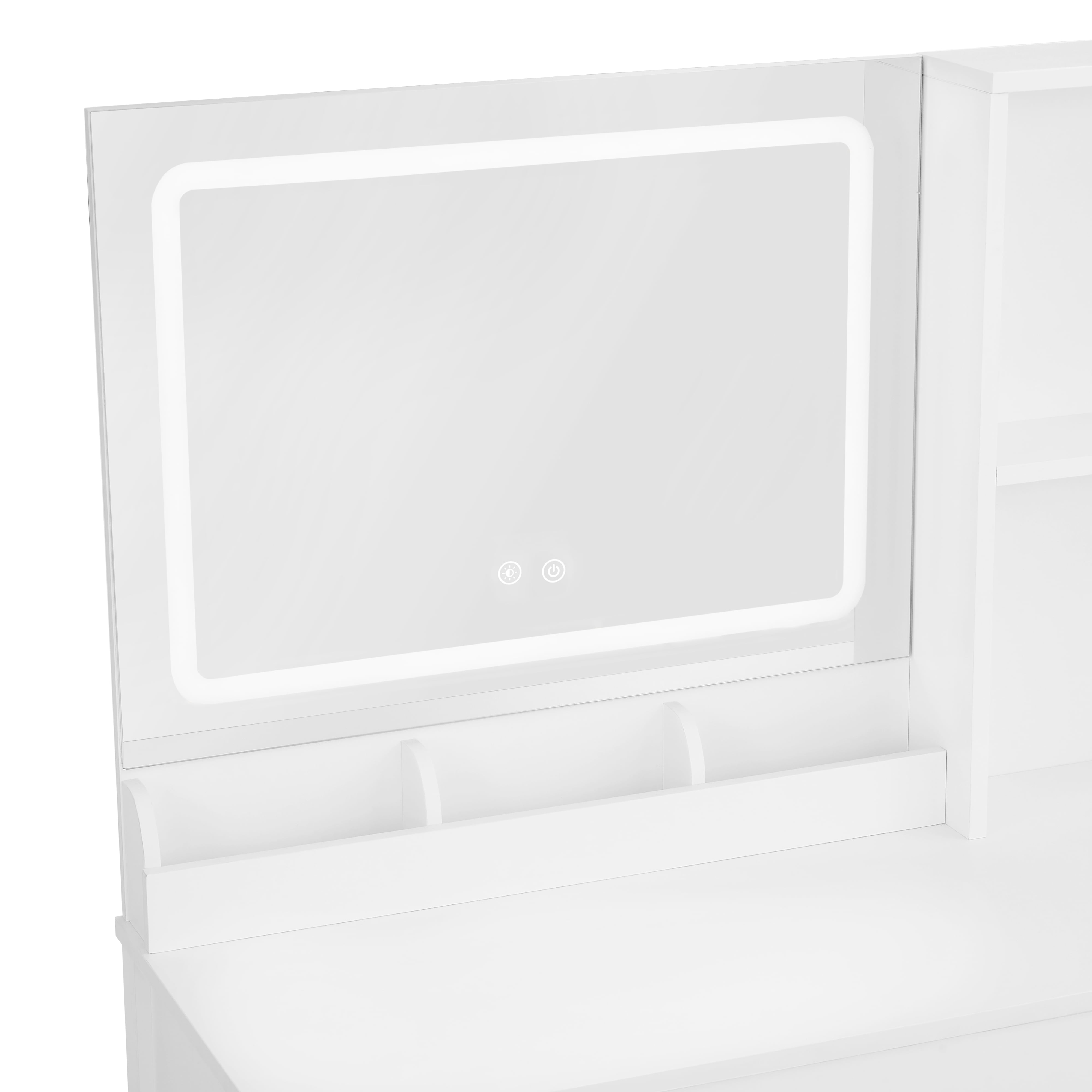 Mainstays Coiffeuse avec miroir éclairé et rangement