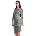 thumbnail image 4 of Moomaya Womens Full Sleeve Printed Midi Length Printed Bodycon Dress, 4 of 6