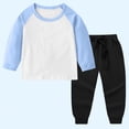 thumbnail image 4 of Survêtement pour Enfants, Haut à Manches Raglan et Col Rond avec Pantalon Jogger à Taille Élastique, Mélange Doux Polyester-Spandex pour un Jeu Confortable et un Usage Quotidien, 4 of 5