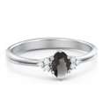 thumbnail image 1 of Birthstone Oval Ring with Shoulder Accents - Smokey Quartz (June), 1 of 5