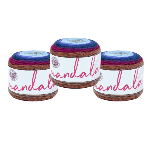 Lion Brand Yarn Mandala Multicolor Light DK Acrylic 3 Pack Yarn