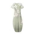 thumbnail image 3 of Ovzne Robes pour Femmes 2025 Robe de Plage Mode Robe Décontractée pour Femmes Imprimée à Manches Courtes à Col Rond avec Poches Robe Grande Taille Robe Maxi à Manches Courtes Imprimée Liquidation, 3 of 4