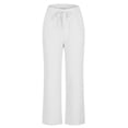 thumbnail image 4 of Timegard Women's Elastic Waist Tapered Leg 7/8 Lounge Crop Pants with Pockets, Solid Color, Summer, Size Small, 4 of 6