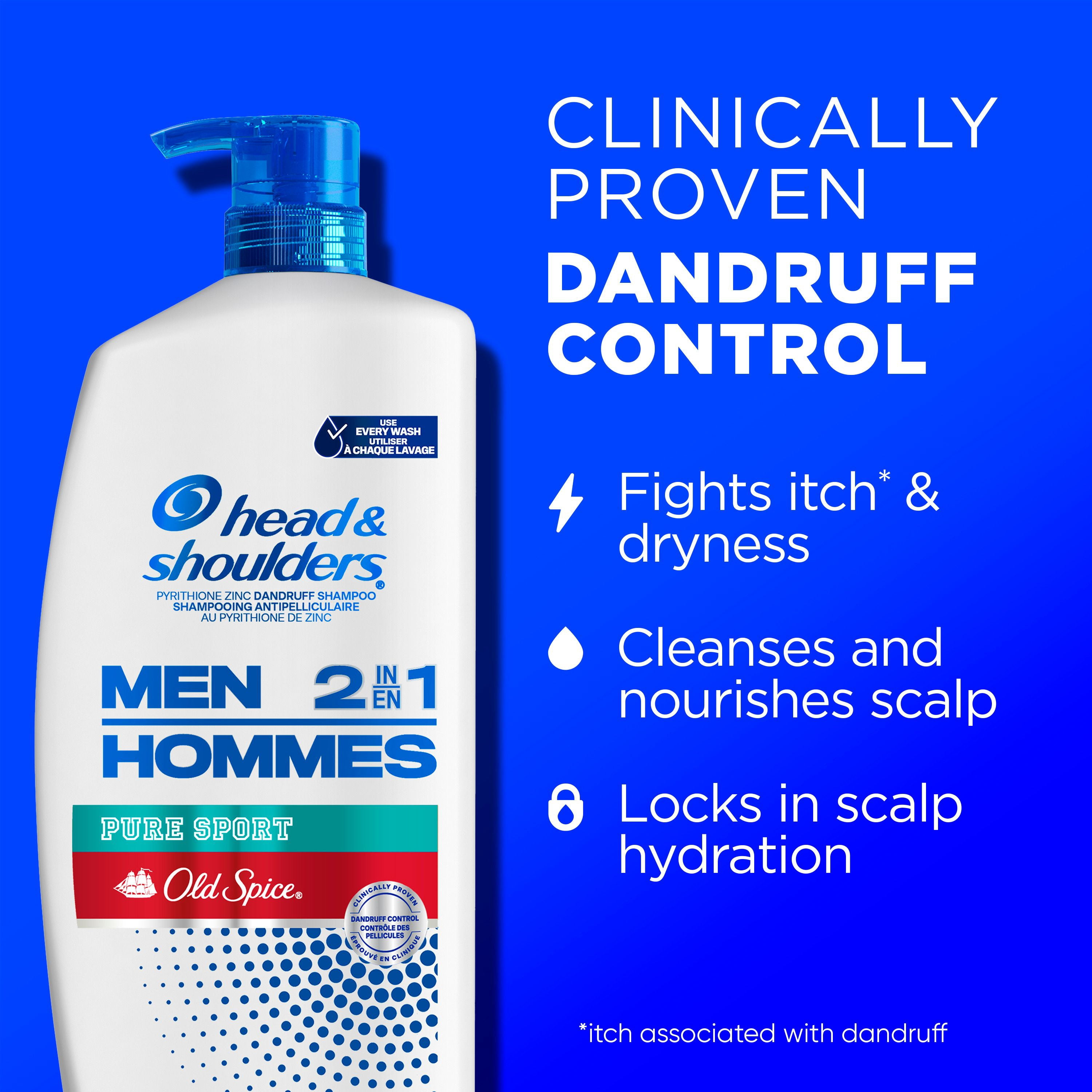Head & Shoulders Old Spice Pure Sport 2-in-1 Anti-Dandruff Shampoo + Conditioner for Men