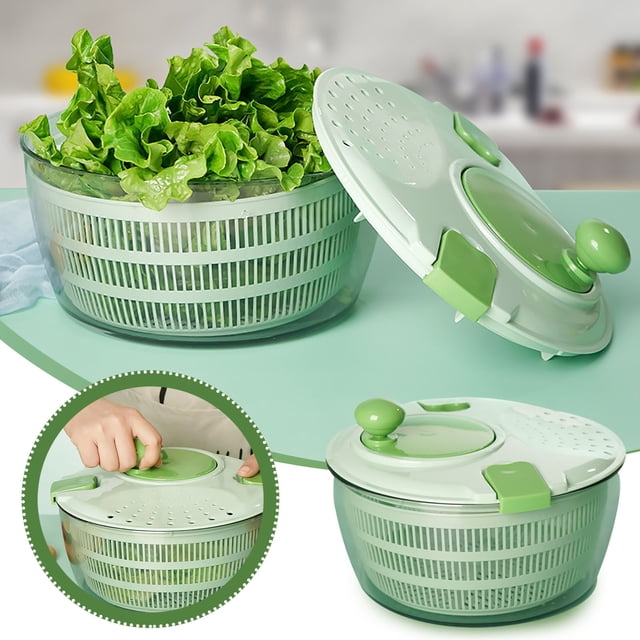 Vegetable Dehydrator Basket, ABS Manual Salad Spinner, Fruit Dryer Container, Multi-purpose Wash Basin, Reusable Kitchen Strainer, Water Draining