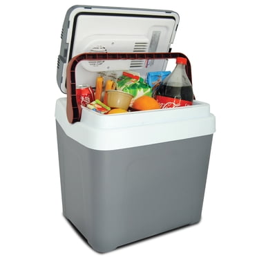Koolatron 12V Electric Cooler, 24L (26 qt) Thermoelectric Car Fridge, Iceless Portable Refrigerator, Gray/Red