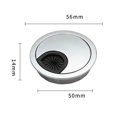 thumbnail image 2 of 50mm Desk Metal Grommet Table Cable Tidy Wire Hole Cover Chrome Brush, 2 of 6