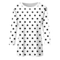 thumbnail image 5 of Lenpel T-Shirts pour Femmes Grande Taille Décontractés à Manches 3/4 Col Ras du Cou Imprimés Tee Hauts Tuniques de Printemps Été, 5 of 5