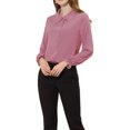 thumbnail image 1 of INSPIRE CHIC Women's Sweet Ruffle Peter Pan Collar Button up Work Shirts S Rose Pink, 1 of 7
