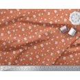 thumbnail image 2 of Soimoi Tissu Crêpe polyester Orange Imprimé Feuilles & Roses 1 Yard 52 Pouces de Large, 2 of 5