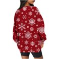 thumbnail image 5 of Costumes de Noël en Solde Col Rond Mode Décontractée Manches Longues Chandail en Molleton Imprimé de Noël Blouse Chandail en Molleton Surdimensionné pour Femmes, 5 of 5