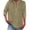 Army Green, variant on Lenpel Women's 3/4 Sleeve Tops V Neck Half Button Solid Color Business Casual Work Shirts Loose Tunic Blouses