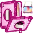 thumbnail image 1 of Tablet Case For Samsung Galaxy Tab A9 Plus S9 FE S8 PLUS A7 Lite S6 P610 A8 X200 X205 360 Rotation Hand Strap&Kickstand Cover Rose Red Pink -SP Tab S9 Plus, 1 of 6