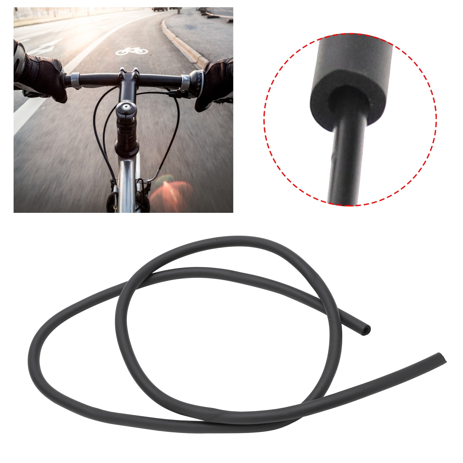 Domqga Housing Liner,Bicycle Accessories,Foam Tube Black 1.38 Meters Long Soft Shock‑Absorbing Bicycle Housing Liner For Mountain Bikes Road Bikes Bicycles