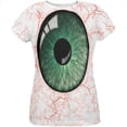 thumbnail image 1 of Halloween Green Creepy Eyeball Costume All Over Womens T Shirt, 1 of 2