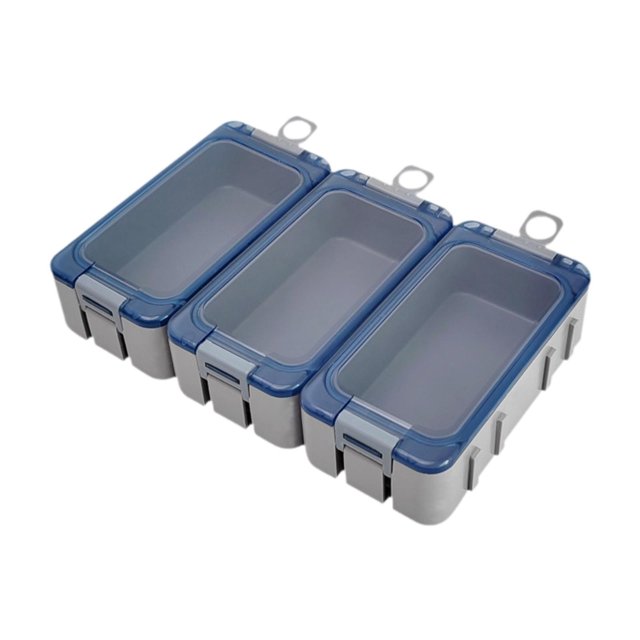 DYNWAVECA 3 Pieces Fishing Accessories Box Fly Fishing Box Waterproof Fishing Lure Box gray