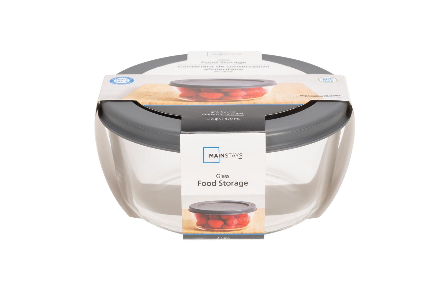 MAINSTAYS Rectangular glass food storage with PE Lid