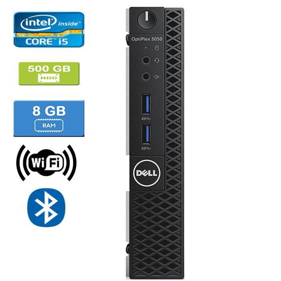 Refurbished: DELL 3050 MICRO Intel Core i5-7500T 2.70 GHz, 8GB, 500GB HDD, Win 10 Pro