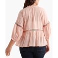 thumbnail image 2 of Lucky Brand Plus Embroidered Peasant Top (Bright Orange, XL), 2 of 3