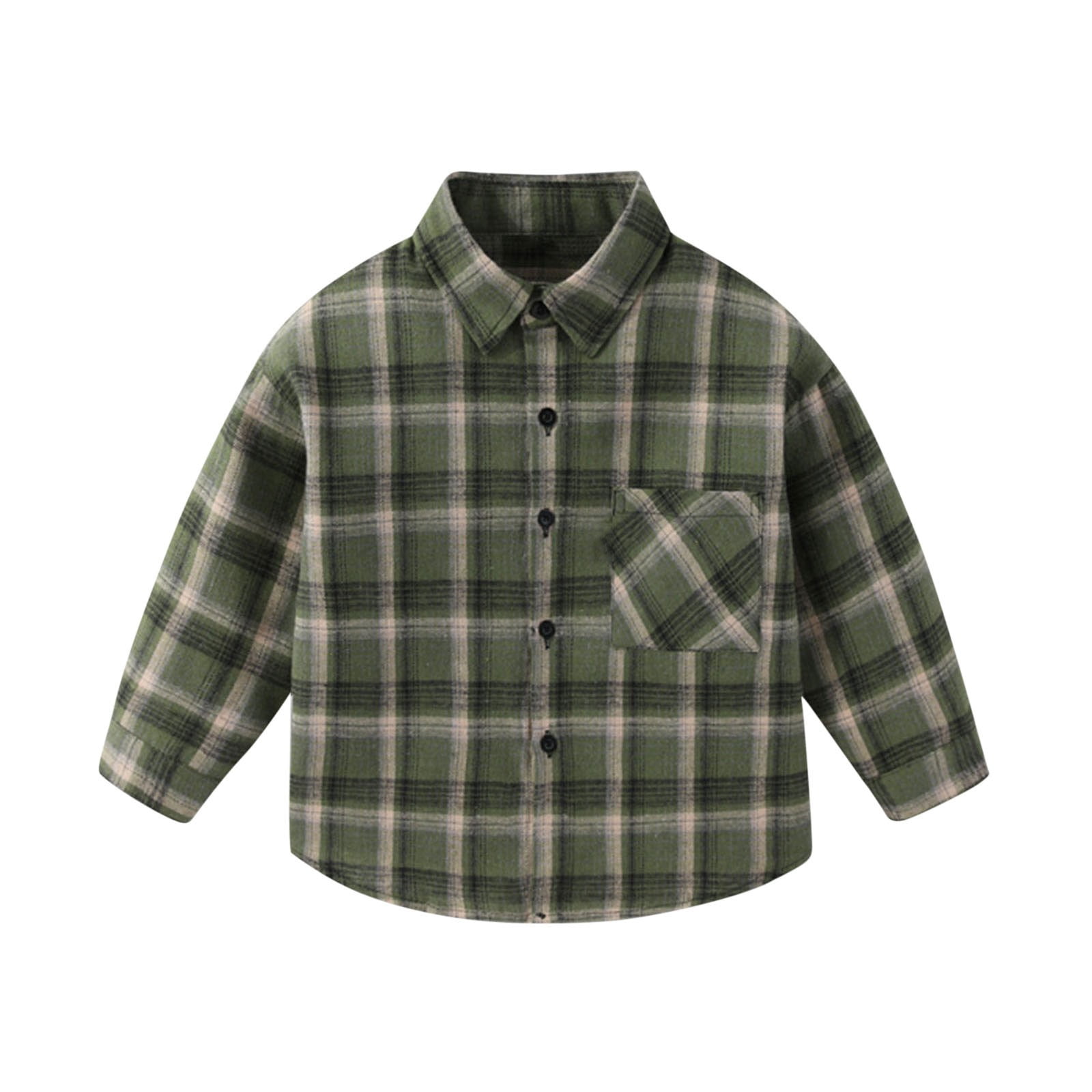 Tranfacy Chemises à Carreaux à Boutons pour Enfants à Manches Longues Col Rabattu Manteau d'Automne et Couche de Base