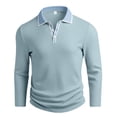 thumbnail image 4 of Timegard Fall Shirts for Men Lapel V Neck Button Long Sleeve Work Business Casual Solid Color Comfy Tops, 4 of 6