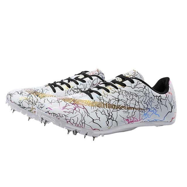 relayinert Stylish Racing Jumping Sprint Sneakers With Cushioned Comfort Non-slip Track And Field Spikes Shoes white 40