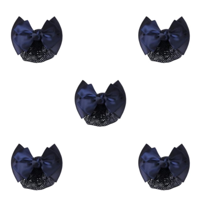 VONKY Easy To Wear Bow Work Hair Clips For Effortless Hairstyling On Go Wide blue fine net 5Set