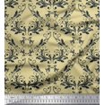 thumbnail image 1 of Soimoi Beige Moss Georgette Fabric Filigree Damask Decor Fabric Printed Yard 42 Inch Wide, 1 of 3