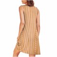thumbnail image 4 of Pyjama pour Femmes Zeophrasy Femmes Imprimé avec Poches Chemises de Nuit Sans Manches Vêtements de Nuit devant Plissé Nuisette Col Rond Robe de Nuit Clearacne Moins de 5, 4 of 7